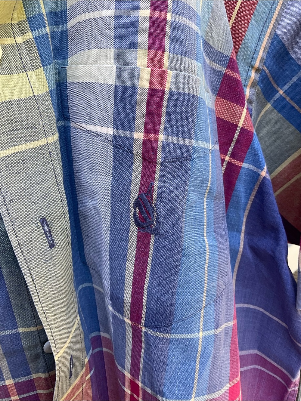 Nautica Men's Short Sleeve Plaid Button-Up Shirt - Multicolor Size L - Picture 3 of 8